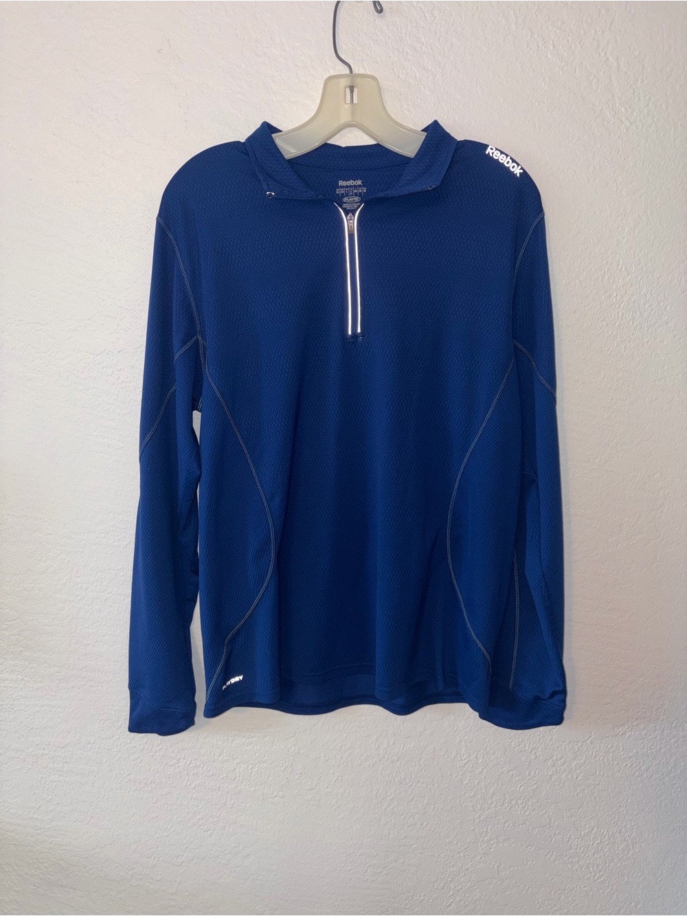 Reebok Men’s Long-Sleeve Play Dry Pullover– Royal Blue